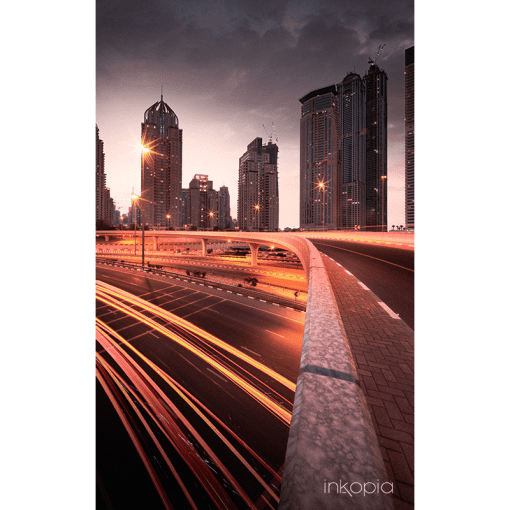 Urban, Road, Sheikh Zayed Road, Dubai, Sunset