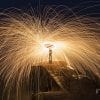 Abstract, Fireworks, Juggle fire, flame throwing, poi spinning