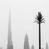 Monochrome, Landmark, Urban, Burj Khalifa