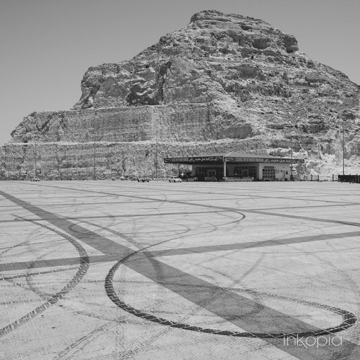 Monochrome, Urban, Tyre marks, skid marks, Jebel Hafeet
