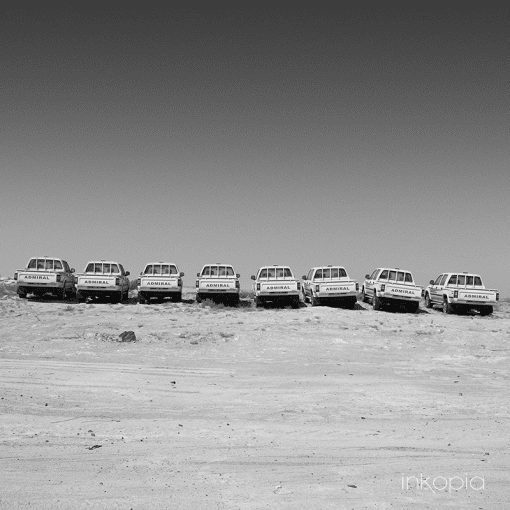 Monochrome, Automotive, Trucks, Cars, Desert