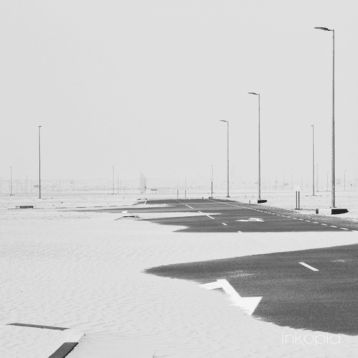 Monochrome, Scenery, Desert, Road