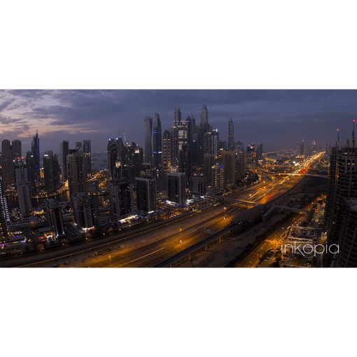 Urban, Dubai, Marina, Night, Skyline, Cityscape, Panoramic
