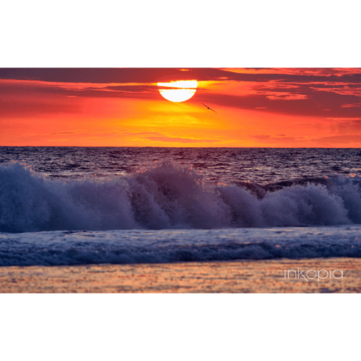 Nature, Beach, waves, Sunset