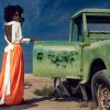 Fashion|People|Woman|Female|Orange|Green|Jeep|Desert|WAD|World Art Dubai