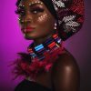 Fashion|People|Culture|Portrait|Lady|Woman|Female|Pink|Headdress|Necklace|Feathers|WAD|World Art Dubai